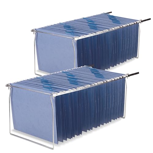 Officemate Lot de 2 cadres à suspendre, format lettre, réglable de 35,6 à 45,7 cm, argenté