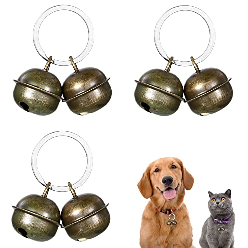 HOTOP 3 Sets de Cloches Extra Fortes pour Chat Chien Animal de Compagnie Cloches de Suivi pour Chien Grelots Breloque de Traqueur Clochettes Pendentif pour Collier d'animal de Compagnie (Noir)