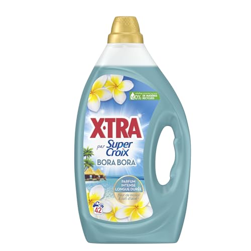 XTra par Super Croix - Lessive Liquide - Bora Bora - Fleurs de Monoï & Lait d'Aloe - Moment Evasion - Experience Sensorielle - Parfum Intense - Longue Durée - Efficace dès 20°C - 42 Lavages