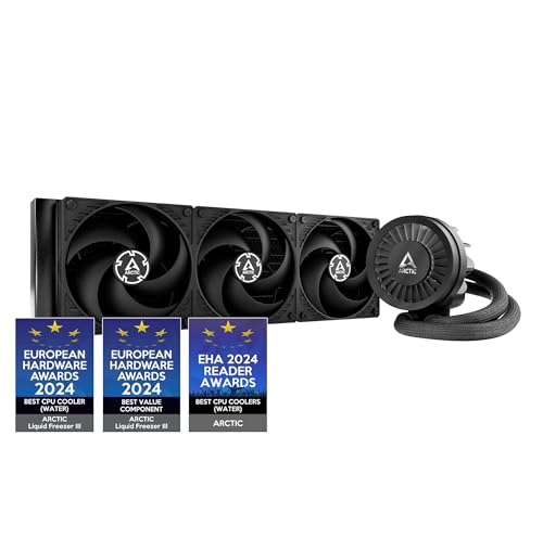 ARCTIC Liquid Freezer III 360 - PC à Refroidissement par Eau, Refroidisseur d’Eau Tout-en-Un pour processeur AIO, Compatible Intel LGA1851/1700 et AMD AM5/4, Pompe à Commande PWM Efficace - Noir