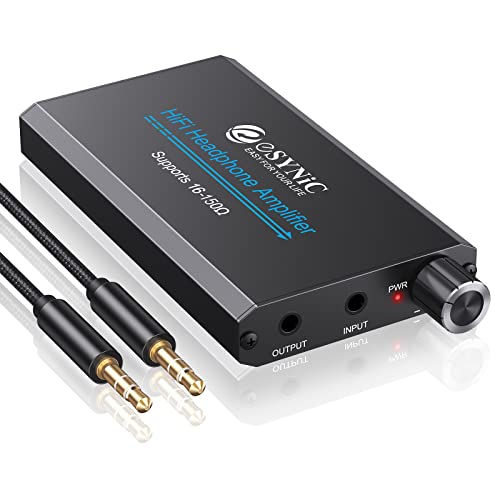 ESYNiC HiFi Amplificateur Casque Amplificateur Portable pour Alliage écouteurs pour Lecteur MP3 Smartphone Ordinateur Portable avec câble d'alimentation USB