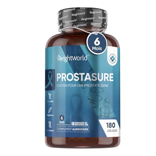 Prostate & Confort Urinaire - 180 Gélules - Avec Saw Palmetto (Palmier Nain), Graine de Courge (Citrouille), Zinc, Vitamine B6, Vitamine D3 & Feuilles d'Ortie - Prostasur Homme Avec Actifs Naturels