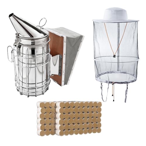 HunterBee Kit d'outils pour d'apiculture,Fumeur d'abeilles, Fournitures apicoles,Apiculture Materiel kit,kit Debutant Apiculture,Kit de démarrage pour Apiculteur