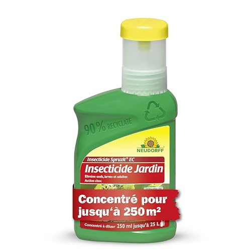 Neudorff Insecticide Jardin Spruzit Concentré, 250 ml – Insecticide concentré polyvalent anti-insectes et parasites, insecticide à base de pyrèthre contre insectes adultes, les larves et les œufs