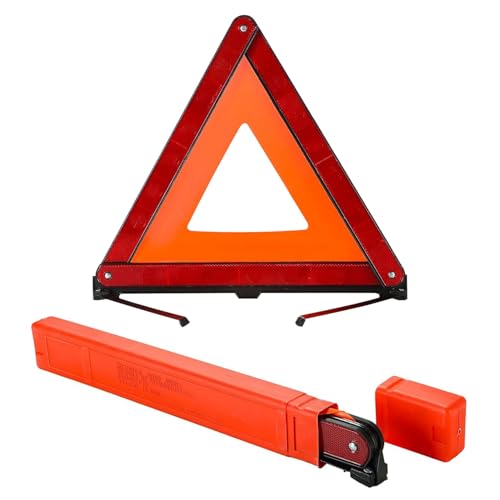 Triangle de signalisation Pliable avec boîte de Rangement, réfléchissant, pour Accidents et pannes – Sécurité optimale sur la Route