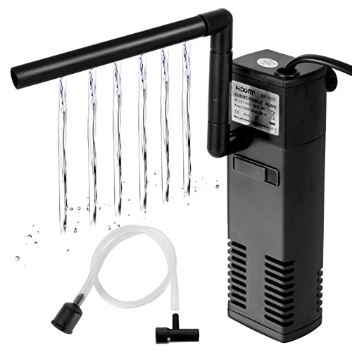 LUNEKUCK Filtre Aquarium à Débit d’Eau 4 W 300L/H Filtre Interne pour Aquarium 60L Filtre Pompe Aquarium avec Éponges Filtrantes pour Poisson