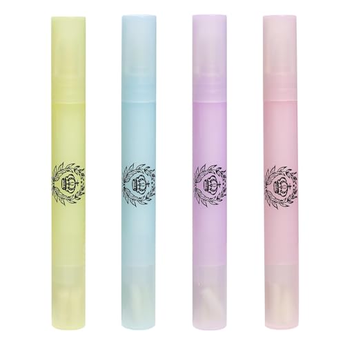 Wonvify Stylos Correcteurs de Vernis à Ongles 4 Pièces, Outil de Manucure pour Effacer les Bavures de Vernis, Nail Art correcteur Retrait Stylo Remover Pen, avec 3 Pointes de Rechange Outil