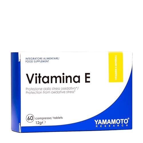 YAMAMOTO RESEARCH Vitamina E 60mg 60 Comprimés, Protection Cellulaire contre le Stress Oxydatif