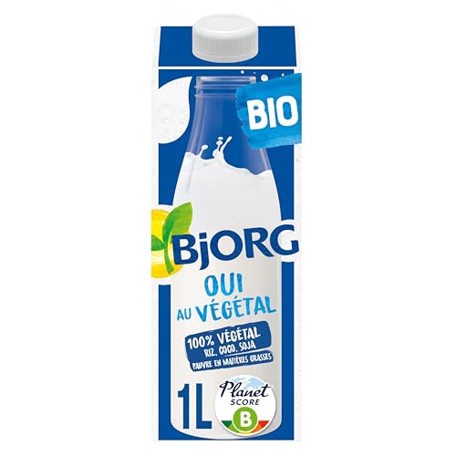 BJORG - Boisson Oui Au Végétal - Riz, Coco, Soja - Boisson Végétale Bio - Sans Sucres Ajoutés - Pauvre En Matières Grasses - À Boire Ou À Cuisiner -1L