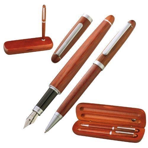 GM-IT Ensemble stylo à plume et stylo-bille en bois