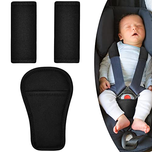 Aomig Housse de Ceinture de Sécurité pour Bébé, 3 Pièces Voiture Protège Ceinture de Sécurité Coussin, Housses de ceinture et coussins de ceinture de sécurité pour porte-bébé Protéger Cou Epaules