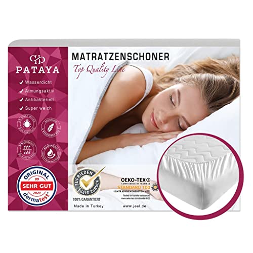 PATAYA Protège Matelas 90x190 cm Alèse Impermeable Drap Housse en Coton et Microfibre Protection Lit pour Adulte et Bebe Alaise pour Incontinence Anti-Acarien Couvre-Matelas Pipi Lavable en Machine