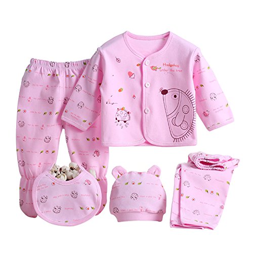Ensembles de vêtements en coton pour bébés garçons et filles nouveau-nés de 0 à 3 mois, comprenant des hauts, un chapeau, un pantalon et une tenue assortie