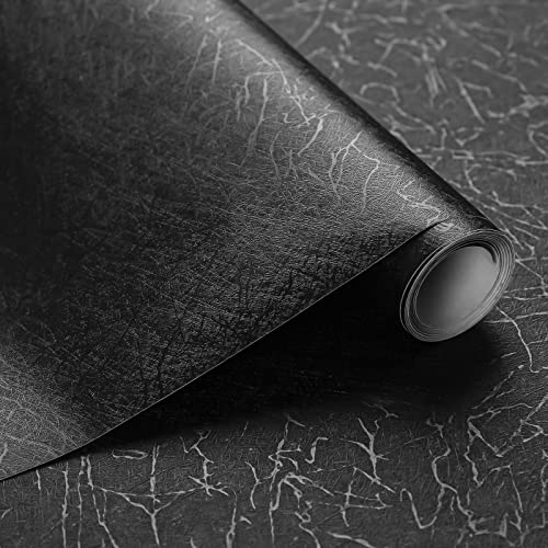 Abyssaly Papier Adhesif pour Meuble Noir, Imperméable Film Autocollant Meuble, Papier Vinyle Adhesif Décoration pour Meuble Chambre Murs Armoires Tables 30 x 300cm