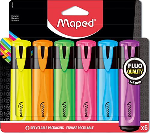 Maped Fluo'Peps Classic 742557 Pochette de 6 Surligneurs