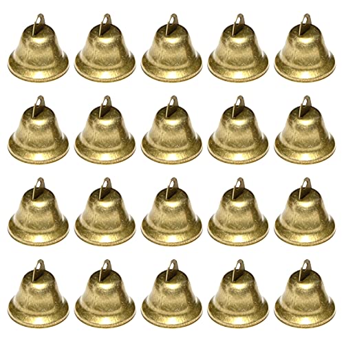 GmeDhc Petites Clochettes, 20 Pièces Vintage Petite Cloche pour décorations de Festival de Mariage, Cloche de noël pour Les sapins de Noël, Grelots en Métal pour Porte Clé Clochette, Bricolage