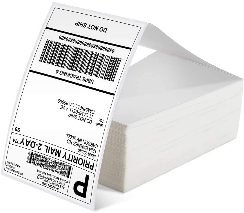 Phomemo Lot de 500 étiquettes d'expédition DHL - En papier thermique - Pour imprimante d'étiquettes - Imperméables - Blanc