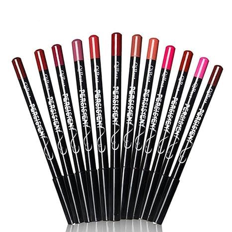 12 Pièces Ensemble De Crayons À Lèvres Mat, Longue Durée Imperméable Lisse Ensemble De Crayons De Maquillage Professionnel Pour Les Femmes