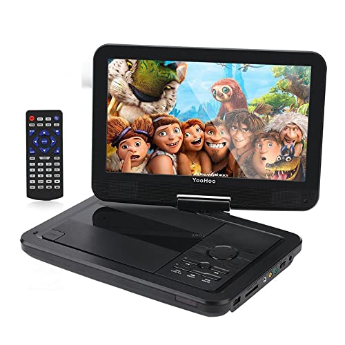 YOOHOO Lecteur DVD Portable 12,5' avec écran pivotant HD Rotatif de 10,1' avec Batterie Rechargeable, Prend en Charge Toutes Les régions, Plusieurs régions, Les lecteurs DVD de Voiture pour Enfants