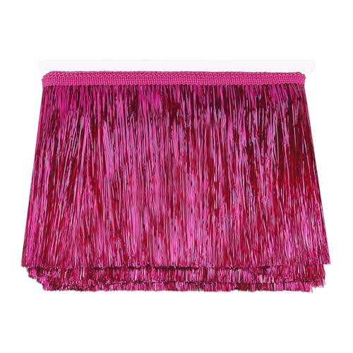 FINGERINSPIRE 10mx15cm Bordure Franges Short Frange de Party Franges en Feuille Métallique Rouge Violet Moyen de Franges Frange de Costume de Danse Garniture de Franges pour d'anniversaire Mariage