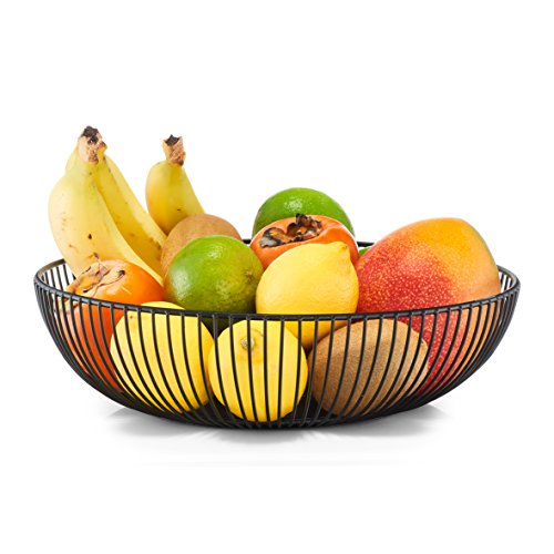 Zeller Corbeille à Fruits, métal., Noir, ca. Ø 28 x 8 cm