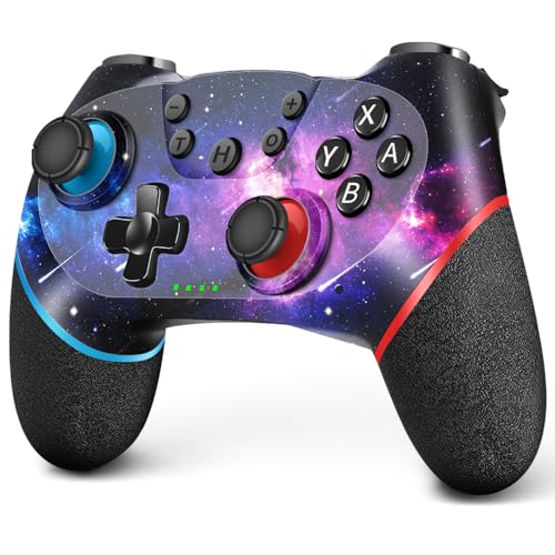 AceGamer Manette Pro sans Fil pour Switch/Switch Lite/Switch OLED,Contrôleur avec Wake-Up, avec Gyroscope 6 Axes, Double Vibration, Turbo et Capture d'écran (Galaxy)