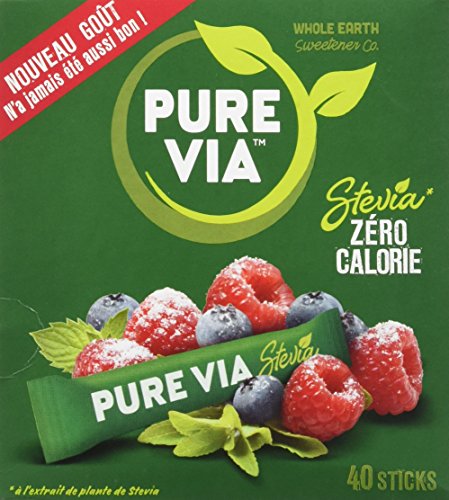 Pure Via Edulcorant stévia, zéro calorie - La boîte de 40 sticks