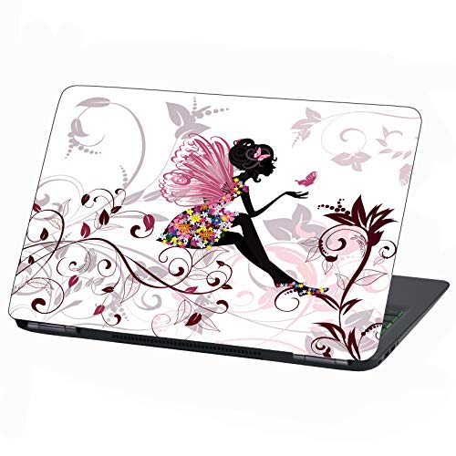 Film Universel pour Ordinateur Portable Design Cover Housse de Protection Autocollant en Vinyle Skin Sticker adhésif (13-14″, LP31 Flower Fairy)