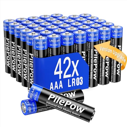 Lot de 42, Piles AAA alcalines, LR03 1.5V, [Version Upgrade] Piles jetables performant pour Jouet, Réveil, Télécommande Portable et d'autres Dispositifs Quotidiens