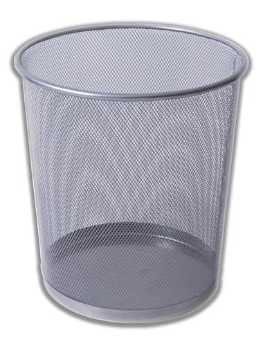 IPEA Corbeille à Papiers Métal Maille - 26 X 23 cm - Poubelle de Recyclage de Papier en Métal pour Bureau, Maison, Chambre, École - Corbeille à Papiers Rond pour Bureau, Table, Meubles