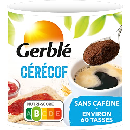 Gerblé Teneur réduite, Cérécof – Boisson instantanée à base de céréales et de chicorée torréfiée, naturellement sans caféine, 1 Boîte, Environ 60 tasses, 4220