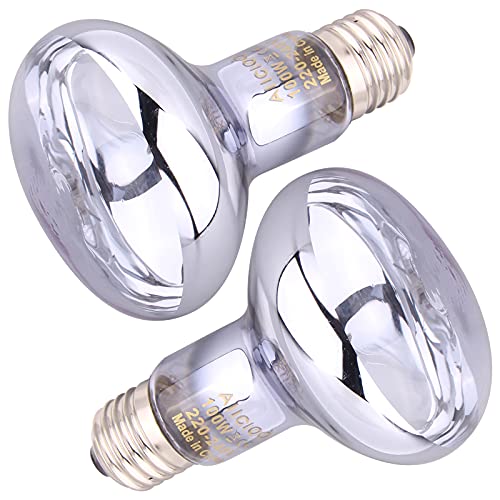 AIICIOO Ampoule à lumière du jour lampes chauffantes pour reptiles et amphibiens 100W pack de 2, blanc