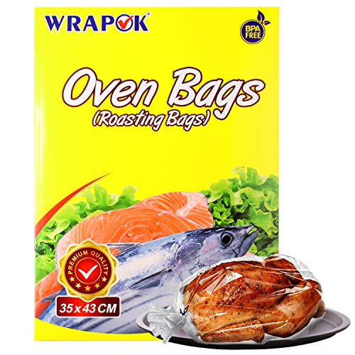 WRAPOK Lot de 5 sacs de cuisson à rôtir pour viande, volaille, poisson, fruits de mer, légumes, taille M (35,6 x 43,2 cm)