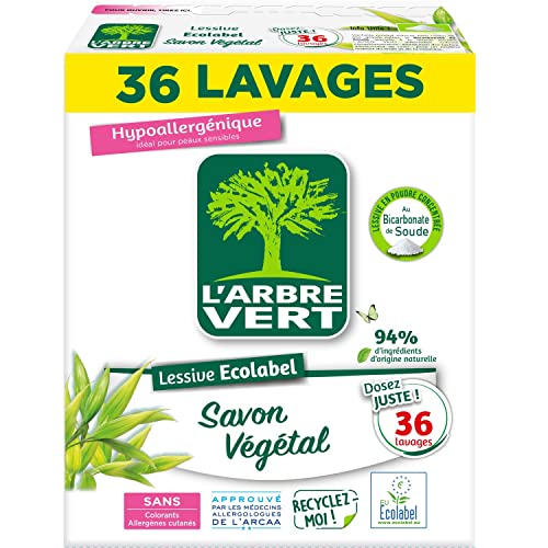 L'Arbre Vert Lessive Poudre, 1,8Kg (36 lavages)