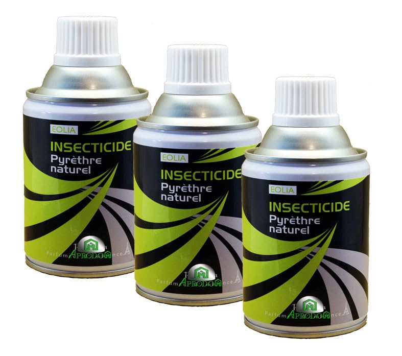 3 Aérosols au Pyrèthre Naturel x250ml - insecticide naturel efficace anti-punaises, mouches, moustiques, puces, moucherons, anti-insectes 250 ml (3)
