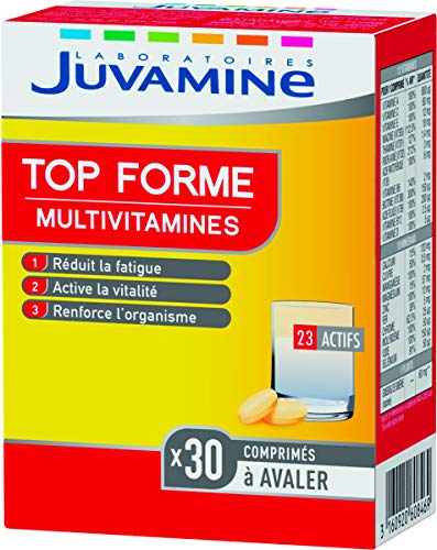 JUVAMINE - Top Forme Multivitamines - Aide à réduire la fatigue - Soutient l'immunité - 30 Comprimés à avaler - Fabrication Française