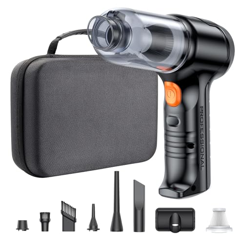SEALIGHT Aspirateur à Main, 4 in 1 Aspiration Super Puissante Aspirateur Voiture Puissant sans Fil, Moteur sans Balais, Mini Aspirateur de Voiture (Noir)