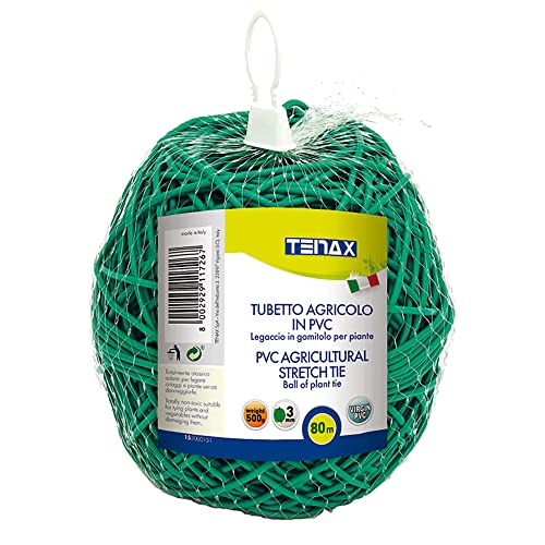 Tenax Tube Agricole Vert 500 g, Diamètre 3 mm, Reliure PVC pour Plantes, Légumes et Fleurs, Longueur 80 m