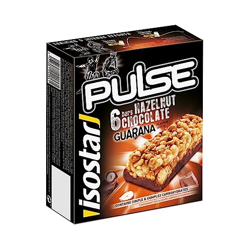 Isostar - Barres Pulse Chocolat Noisettes - Barres Énergétiques Source de Glucides et de Vitamines - Apport en Energie - 195087