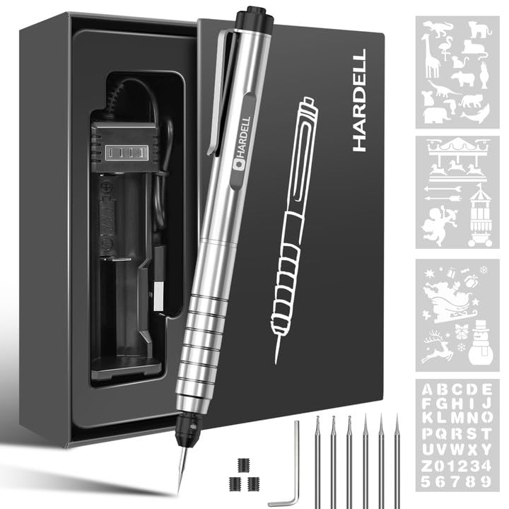 Stylo de gravure électrique pour artistes et bricoleurs, gravure plus de 60 surfaces, micro machine de gravure sans fil pour bijoux, verre, bois, pierre, métal