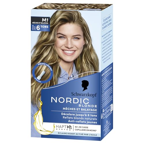 Nordic Blonde M1 - Mèches et Balayage - Décoloration Intense - Anti-reflets Jaunes - Technologie Anti-casse - Décolore Jusqu'à 6 Tons - M1