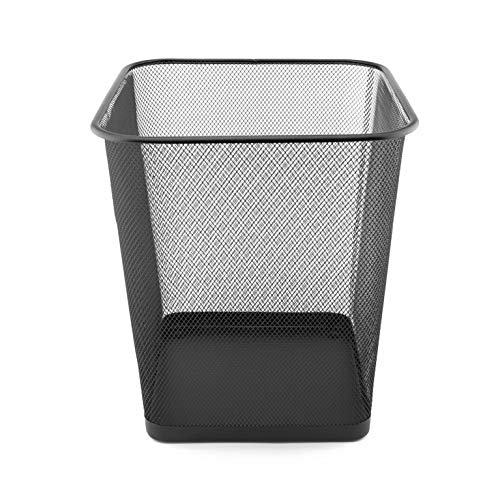 D.RECT Poubelle Bureau 18L - Corbeille Papier en Treillis Métal Maille, Corbeilles pour Bureau, Chambre, Poubelle Metal - Noir