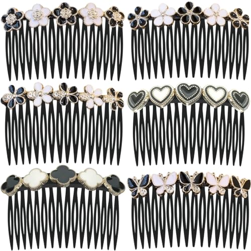 Lot De 6 Peignes à Cheveux Décoratifs, Pinces pince cheveux peigne, À Cheveux Latérales En Strass, Accessoires Pour Cheveux De Mariée Peignes Décoratifs Pour Femme Fille Mariage Bal De Fin D'année