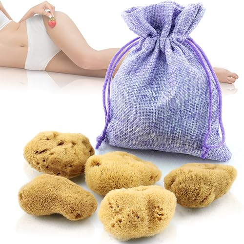 tom&pat Eponge Menstruelle, alternative aux tampon hygiénique - DERMATEST : TRÈS BIEN, boîte de remplacement pour le voyage, eponge naturelle lavable & réutilisable (Taille S, 5 x 3-5 cm)