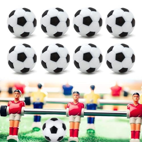 DHWEKU 8 Ballons de Table Baby-Foot, 23mm Balles de Table Baby Foot,Mini Ballons de Baby-Foot, Jeu de Société de Football pour Adultes Enfants,noir et blanc