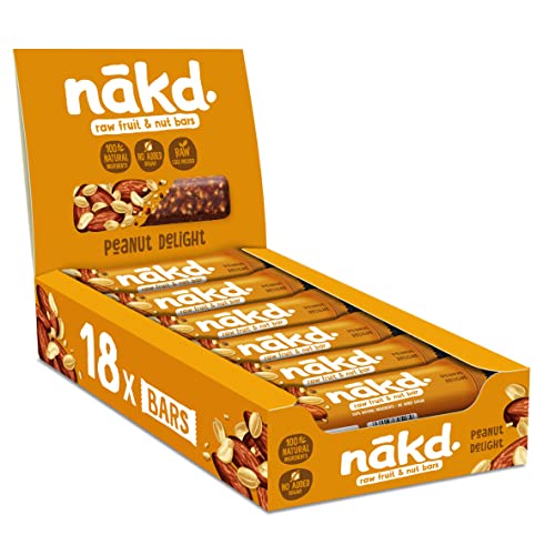 Nākd. Cacahuètes | Raw Barres de Fruits et Noix | 100% D'ingrédients Naturels | Sans Sucre Ajoutés | Vegan | 18 x 35g | 630g