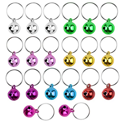 Jinlaili 20PCS Pendentifs Grelots pour Collier de Chien ou Chat, 12mm Clochette pour Chat en Métal, Adorable Cloches pour Chiens Chat, Pendentifs de Cloches pour Animaux de Compagnie, Cloches de Noël