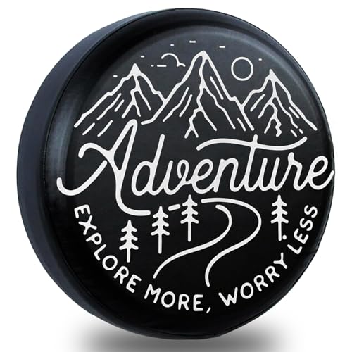 NIAEIAIE Adventure Awaits – Housse de Pneu de Secours pour VR, VUS, Camion, remorque, Protection Universelle résistante aux intempéries pour Camping-Car, remorque, 35,6 cm, 38,1 cm, 40,6 cm, 43,2 cm