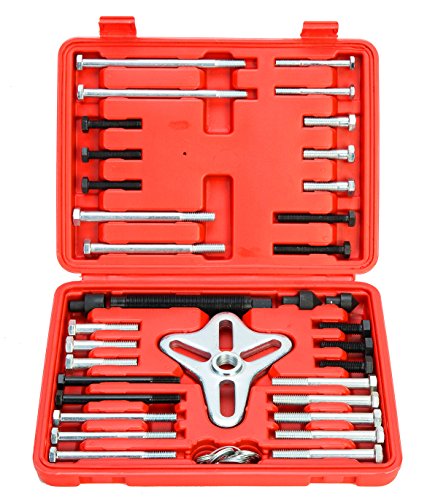 FreeTec 46 pièces Arrache Volant Magnetique, 35-95mm Extracteur de Volant de Direction, Universelle Kit Extracteur de Equilibreur Harmonique pour Démontage Volant Moteur Moto Voiture