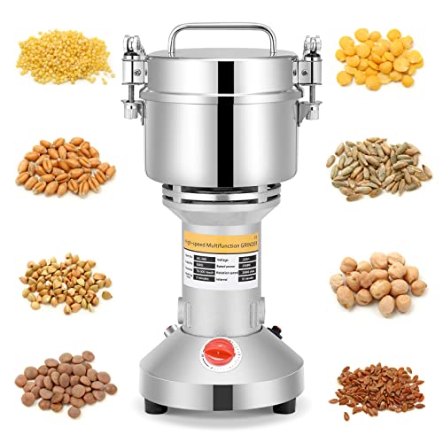 Kotsy 500g Portable Grinder 220V Herb Grain Épice Céréales Broyeur Machine,36000r / min moulin à farine électrique 3 Lames Machine De Broyage De Synchronisation